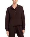 Velvet By Graham & Spencer Marian Polo Sweatshirt In Brown