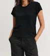 Velvet By Graham & Spencer Marie Short Sleeve Tee Shirt In Black In Black