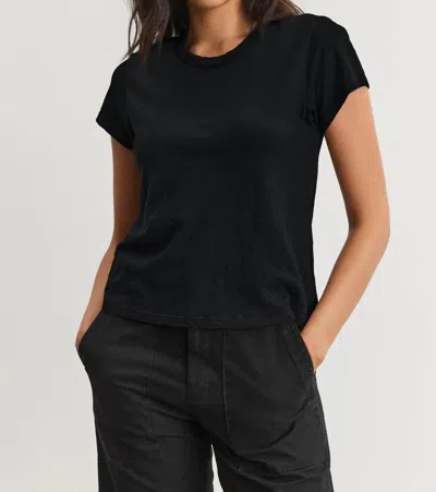 Velvet By Graham & Spencer Marie Short Sleeve Tee Shirt In Black