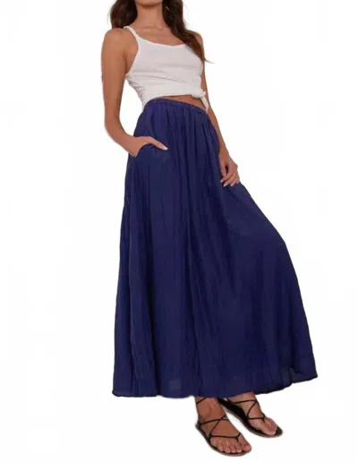 Velvet By Graham & Spencer Mariela Linen Skirt In Cavern Blue In Purple