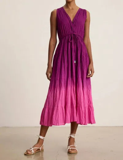 Velvet By Graham & Spencer Marilyn Tiered Midi Dress In Fuchsia In Purple