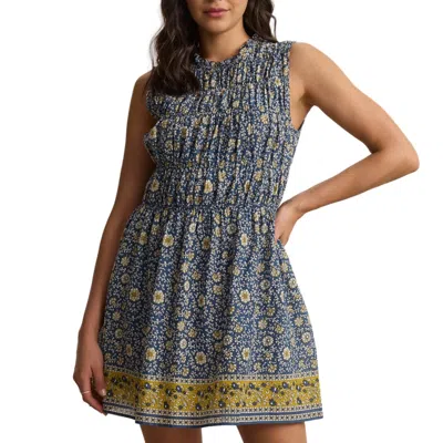 Velvet By Graham & Spencer Marla Mini Dress In Blue Floral In Multi