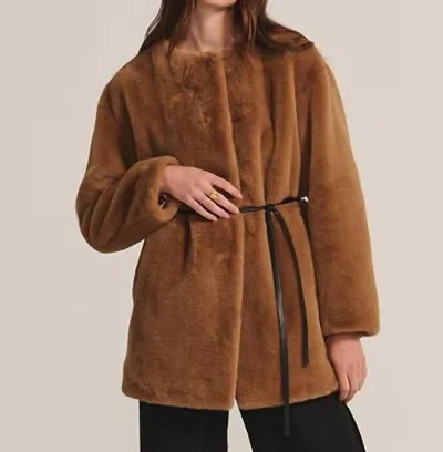Velvet By Graham & Spencer Marmont Faux Fur Jacket In Camel In Brown