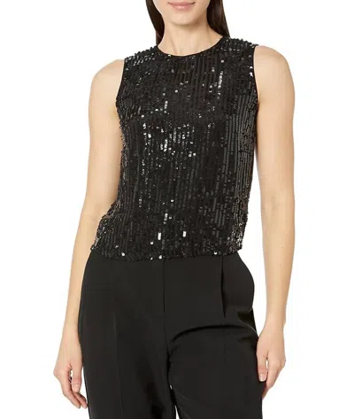 Velvet By Graham & Spencer Masion Sequined Top In Black