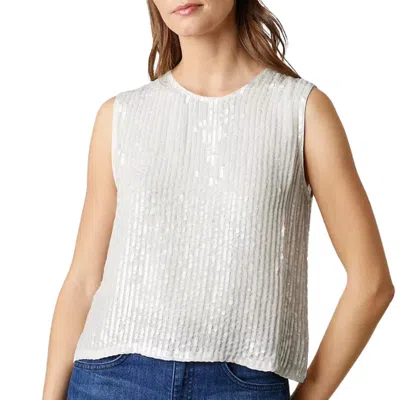 VELVET BY GRAHAM & SPENCER MASION SEQUINED TOP IN CREAM