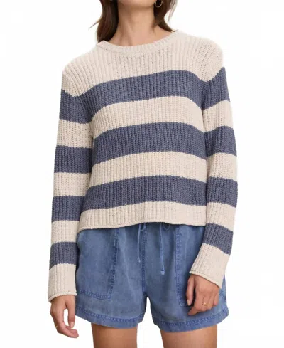 Velvet By Graham & Spencer Maxine Stripe Sweater In Chalk In Neutral