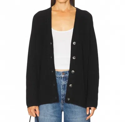 Velvet By Graham & Spencer Monet V-neck Cardigan In Charcoal In Black