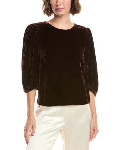 Velvet By Graham & Spencer Nancy Top In Burgundy