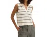 Velvet By Graham & Spencer Nayla Cotton Cashmere Sweater Vest In Multi In White
