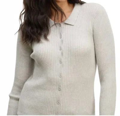Velvet By Graham & Spencer Nikki Cardigan Long Sleeve Sweater In Platinum In Gray