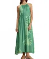 Velvet By Graham & Spencer Odessa Palmetto Print Dress In Green In Green