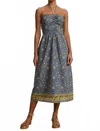 Velvet By Graham & Spencer Odette Floral Block Print Dress In Blue Floral In Multi
