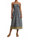Velvet By Graham & Spencer Odette Floral Block Print Dress In Blue Floral In Multi