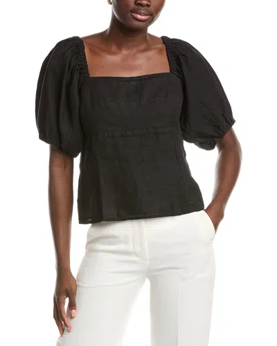 Velvet By Graham & Spencer Olivia Woven Top In Black