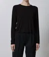 Velvet By Graham & Spencer Pacifica Long Sleeve Tee In Black In Black