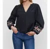 Velvet By Graham & Spencer Paola Raglan Sleeves Top In Black In Black