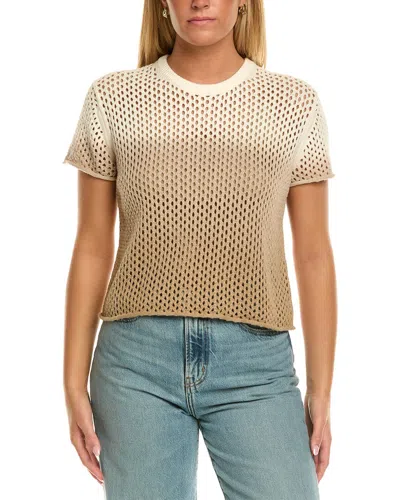 Velvet By Graham & Spencer Poppy Short Sleeve Cashmere-blend Sweater In Brown
