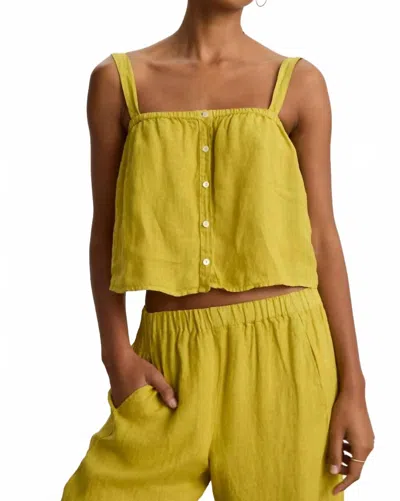 Velvet By Graham & Spencer Quin Linen Strap Tank Top In Beige In Yellow