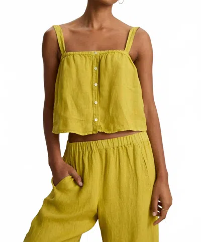 Velvet By Graham & Spencer Quin Woven Linen Top In Dandelion