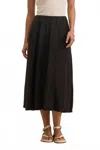 Velvet By Graham & Spencer Rachelle Linen Midi Skirt In Black In Black