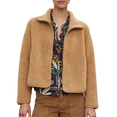 Velvet By Graham & Spencer Reba Reversible Sherpa Jacket In Tan In Brown