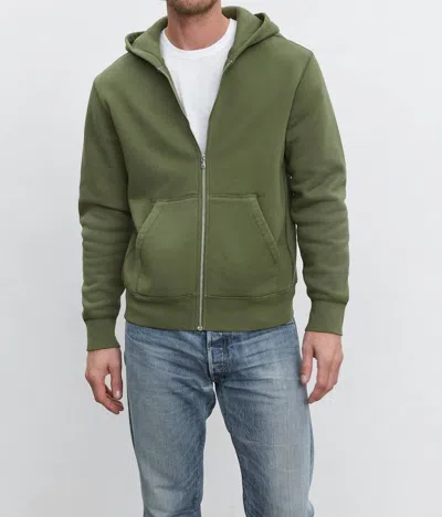 Velvet By Graham & Spencer Ren Zip Up Hoodie In Fern In Green