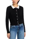 Velvet By Graham & Spencer Riven Collared Cardigan In Black