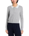 Velvet By Graham & Spencer Riven Collared Cardigan In Gray