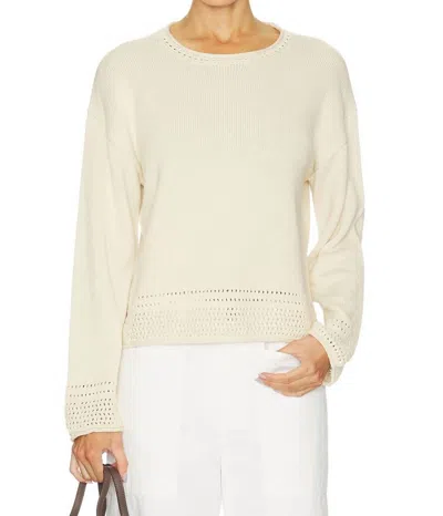 Velvet By Graham & Spencer Rosalyn Crochet Sweater In Cream In Multi