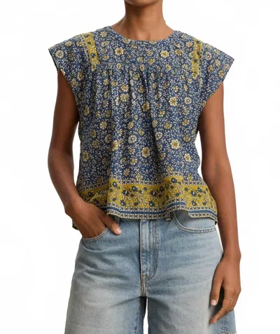 Velvet By Graham & Spencer Selene Top In Blue Floral