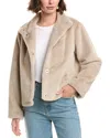 Velvet By Graham & Spencer Faux Fur Snap Front Jacket In Neutral