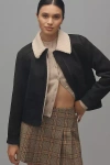 Velvet By Graham & Spencer Sherpa-lined Jacket In Black