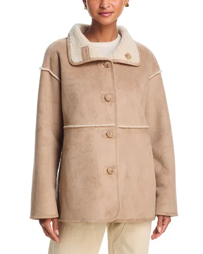 Velvet By Graham & Spencer Shona Reversible Faux Sherpa Jacket In Brown