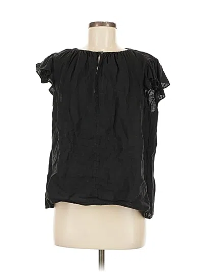 Pre-owned Velvet By Graham & Spencer Short Sleeve Blouse In Black