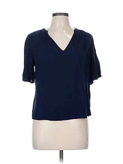 Pre-owned Velvet By Graham & Spencer Short Sleeve Blouse In Blue