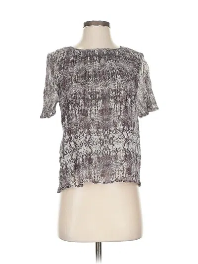 Pre-owned Velvet By Graham & Spencer Short Sleeve Blouse In Gray