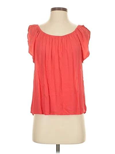 Pre-owned Velvet By Graham & Spencer Short Sleeve Blouse In Orange