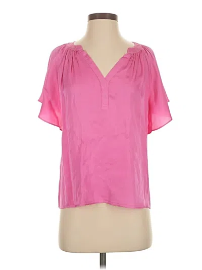 Pre-owned Velvet By Graham & Spencer Short Sleeve Blouse In Pink