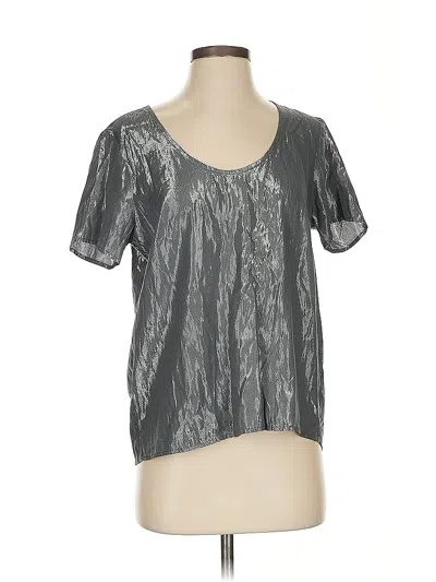 Pre-owned Velvet By Graham & Spencer Short Sleeve Blouse In Silver