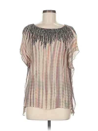 Pre-owned Velvet By Graham & Spencer Short Sleeve Blouse In Silver