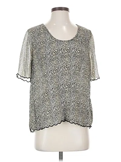 Pre-owned Velvet By Graham & Spencer Short Sleeve Blouse In Silver