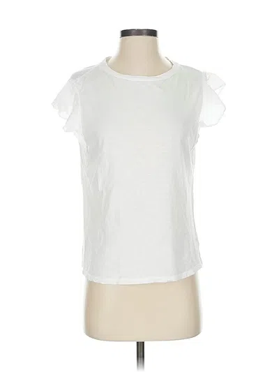 Pre-owned Velvet By Graham & Spencer Short Sleeve T-shirt In White