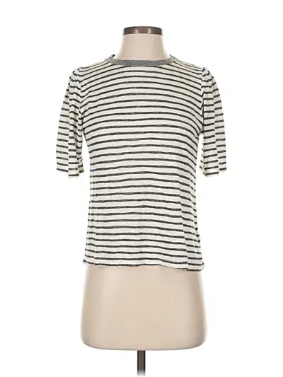Pre-owned Velvet By Graham & Spencer Short Sleeve Turtleneck In White