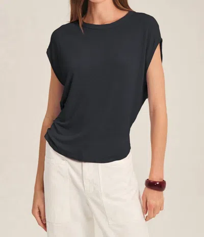 Velvet By Graham & Spencer Sinclair Relaxed Tee In Shadow In Black