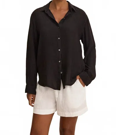 Velvet By Graham & Spencer Sisi Linen Shirt In Black