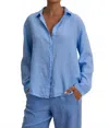 Velvet By Graham & Spencer Sisi Linen Shirt In Chambray In Multi