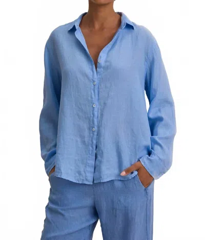 Velvet By Graham & Spencer Sisi Linen Shirt In Chambray In Multi