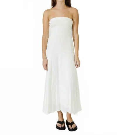 Velvet By Graham & Spencer Sonia Midi Dress In Parchment In White