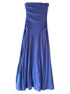 Velvet By Graham & Spencer Sonia Strapless Midi Dress In Fleet In Blue