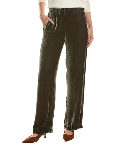 Velvet By Graham & Spencer Sorine Velvet Silk-blend Pant In Green